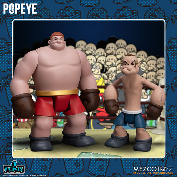 Mezco 5 Points Popeye and Oxheart with Boxing Ring Action Figure Box Set